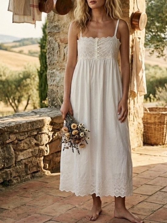 Doen Dresses & Skirts - Doen White Eyelet Midi Sundress